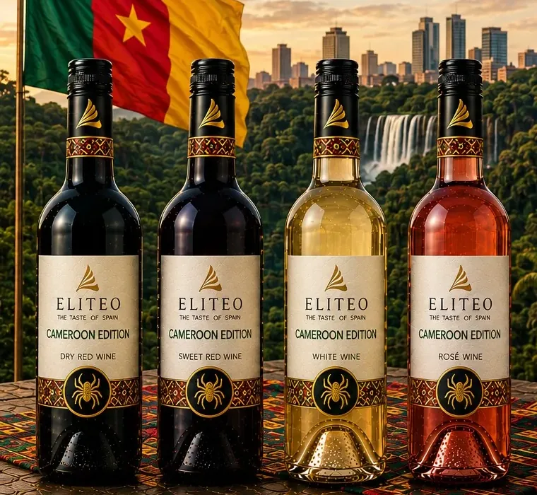 Cameroon Edition — the four wines of the range with Cameroon-inspired labels