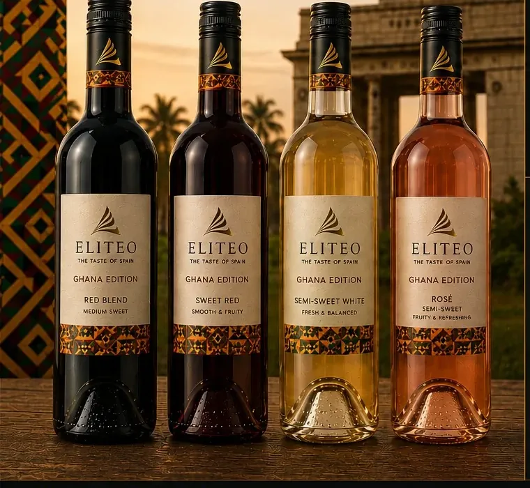 Ghana Edition — the four wines of the range with Ghana-inspired labels