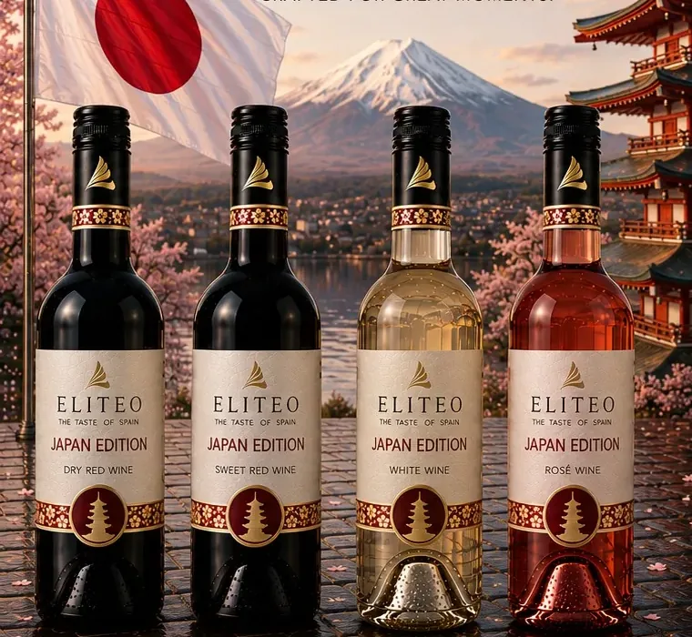 Japan Edition — the four wines of the range with Japan-inspired labels