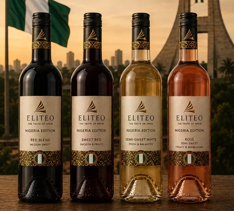 Nigeria Edition — the four wines of the range with Nigeria-inspired labels