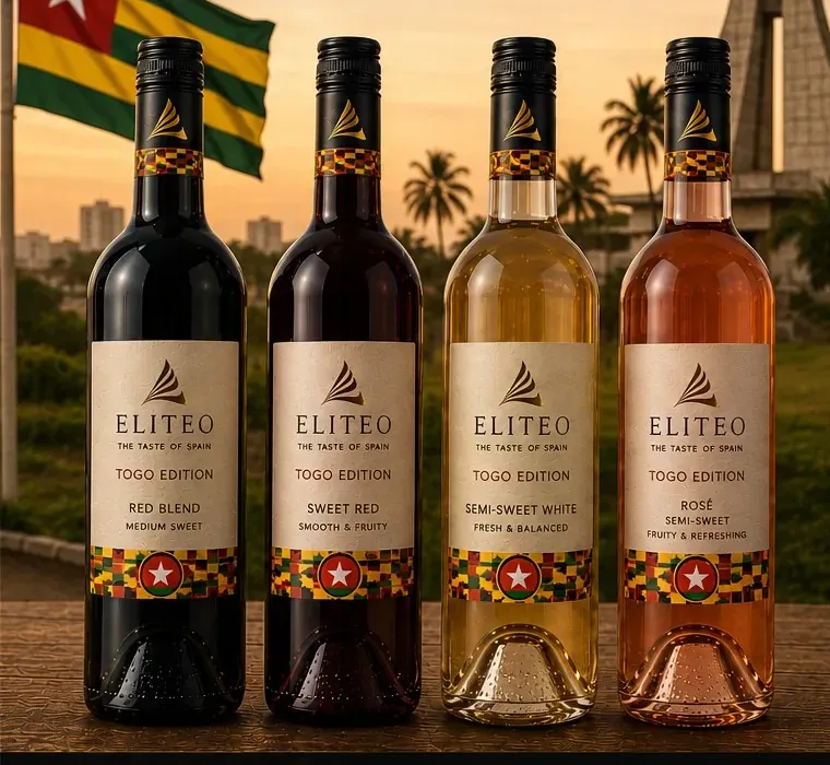 Togo Edition — the four wines of the range with Togo-inspired labels