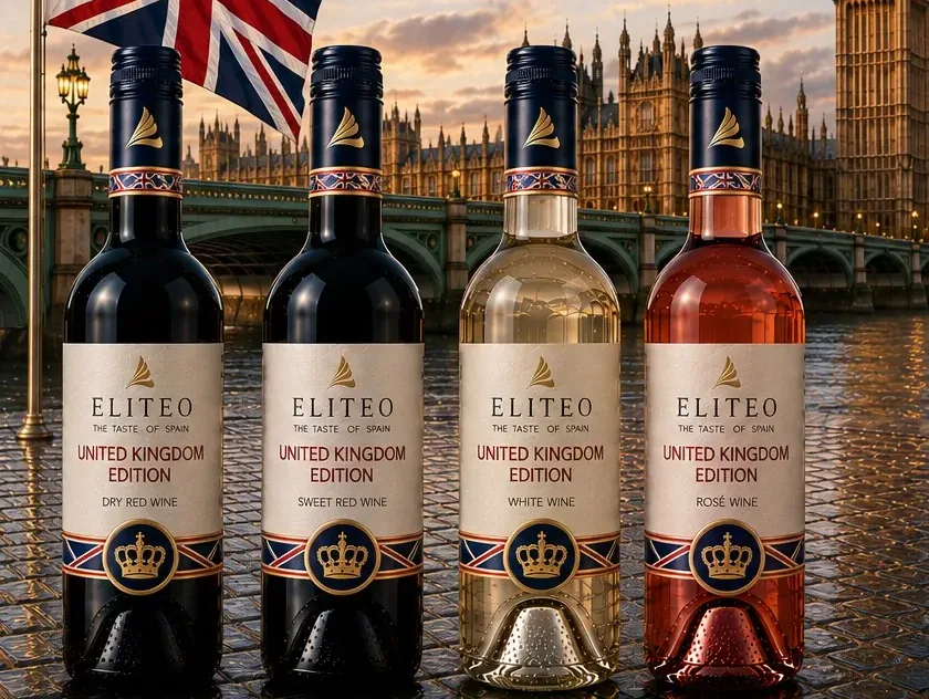 United Kingdom Edition — the four wines of the range with United Kingdom-inspired labels